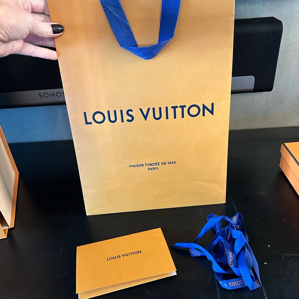 Authentic Louis Vuitton Gift Bag, Card & Ribbon